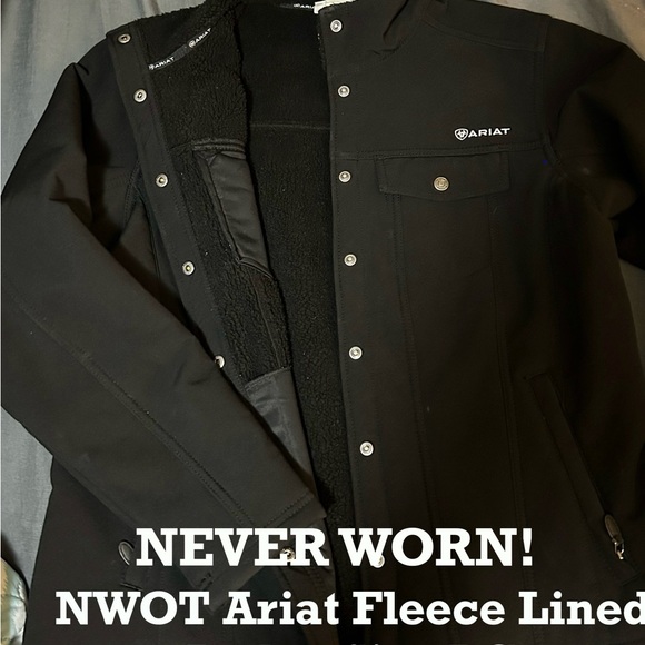 NWOT Ariat Black Fleece Lined Jacket NEVER WORN! Retails for $120+! - Picture 1 of 5